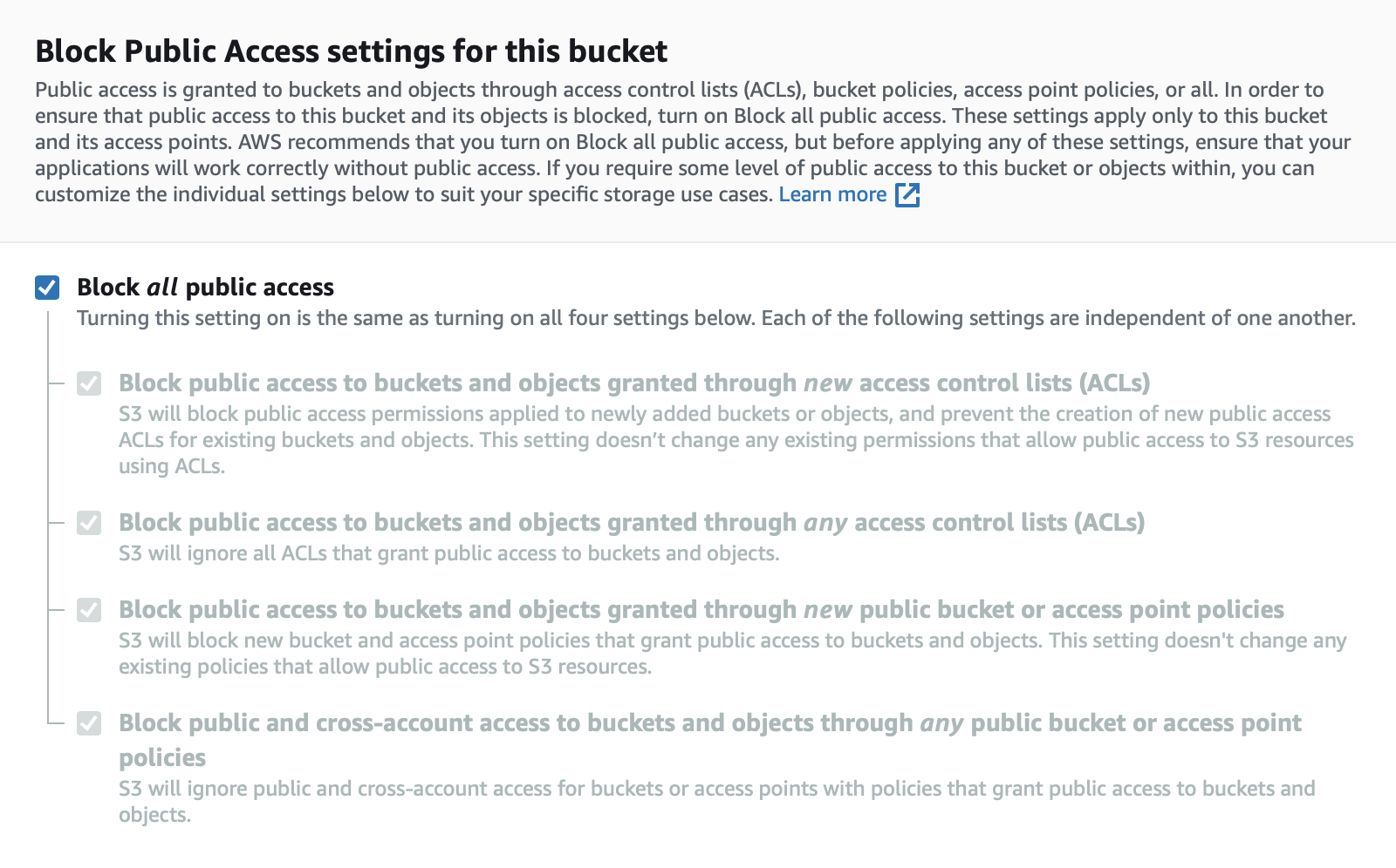 AWS bucket public access